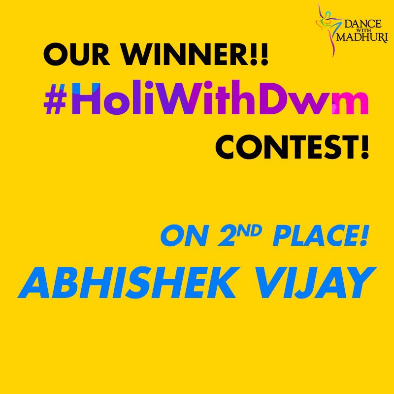 dancewithMD's tweet photo. Here are the winners of the #HoliWithDWM contest.
1st Place- Aishwarya Girme
2nd Place- Abhishek Vijay
3rd Place- Dimpy Sampat
Congratulations guys!! 🥳
We loved each and every performance video uploaded. You can check them all out on https://t.co/fedOMBD2WQ https://t.co/zMU6EihmKh