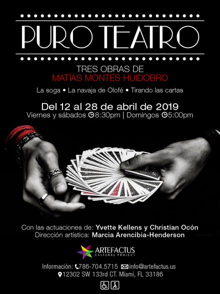 Desde hoy, comienza la temporada de tres obras de Matías Montes Huidobro en <a href="/artefactuspro/">Artefactus</a> 👉 cubantheater.org/digitalobject/…