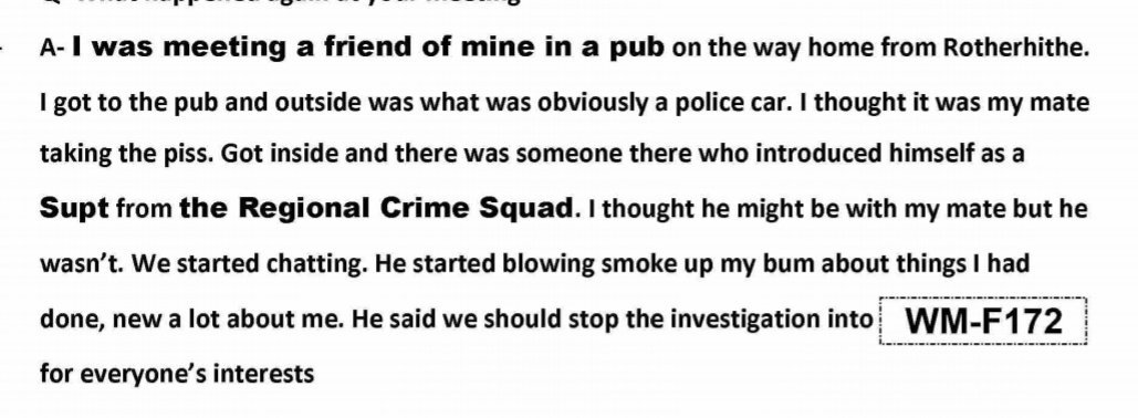 'Certainly my life turned to shit afterwards':Police intimidation runs like a red thread through  @InquiryCSA. Witness 'GB' recounts a chilling and unexpected encounter with an unknown 'Supt RCS' in a local pub. Now I wonder whether DS Brian Francois' friends were involved?