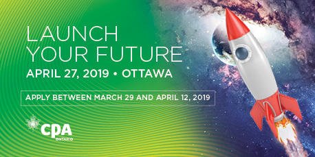 Ready for lift-off? The sky’s the limit when it comes to a career as a CPA. Learn more at the Launch Your Future Ottawa conference. Act fast—registration closes today: fal.cn/ASLj  
#CPALYF2019 #LaunchYourFuture