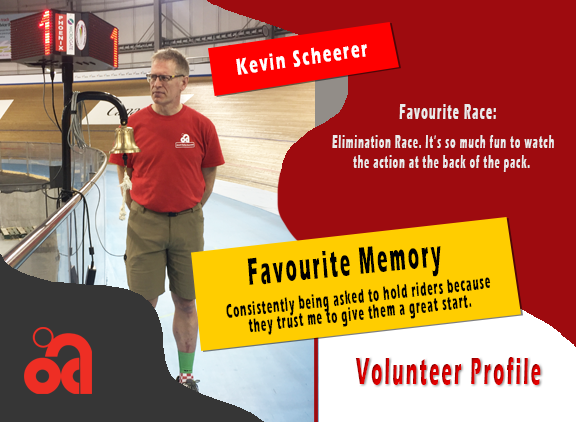 ontariocycling's tweet photo. Kevin Scheerer has been volunteering for over 4 years &amp; even became a commissaire. He's often assigned to laps &amp; bells, bike check, or holding. The camaraderie of the volunteers, fast paced action, &amp; feeling that his contribution makes a difference is what motivates him. https://t.co/qDmlzODm6H