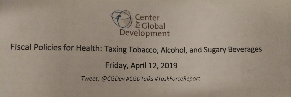 #CGDTalks @CGDev #Taskforcereport we have lift off! Changing the narrative from 'sin taxes' to 'health taxes' @TaxJusticeAfric @alvinmosioma @VKKimosop