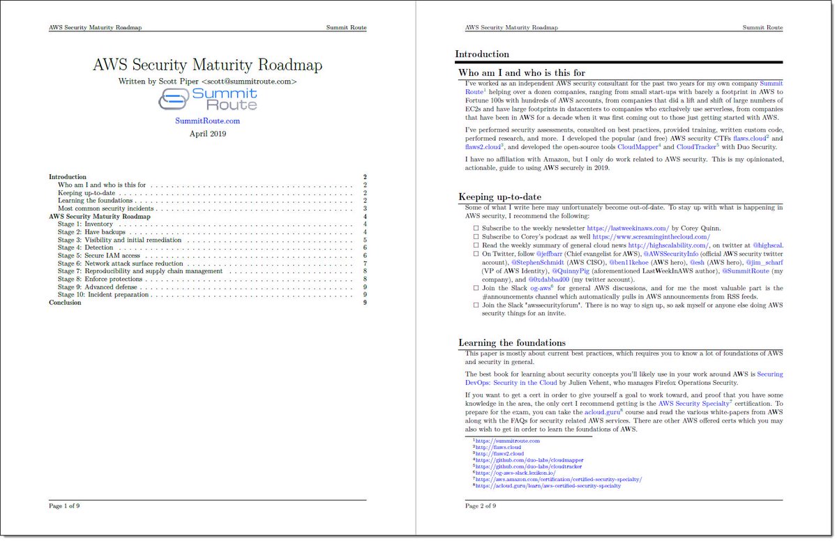 jeffbarr's tweet image. A helpful #AWS Security Maturity Roadmap - bit.ly/2KvnFZA (found on /r/aws)