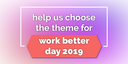 WorkBetterDay's tweet photo. Better communication? More efficiency? Remote work? Tell us what you want to learn about at this year's #WorkBetterDay by taking our 2 minute survey! https://t.co/T7WAyfB6ef https://t.co/pq0r8ZdflP