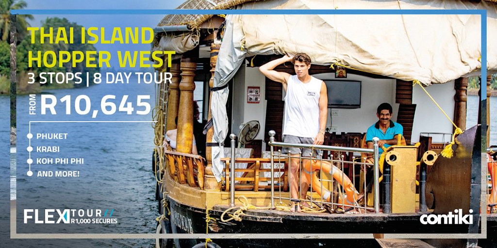 statravelSA's tweet photo. β΅οΈThai Island Hopper West FR. R10,645 SAVE R1,180!
Includes 8 day sailing tour, accommodation, selected meals & more!
More info >> https://t.co/YoczW4nyBc
Enquire here >> https://t.co/nwmrSd2Mna
#SecureThisTourForR1000 & pay the rest off later! Exclusive to #STATravel https://t.co/SIuTCjmOAN