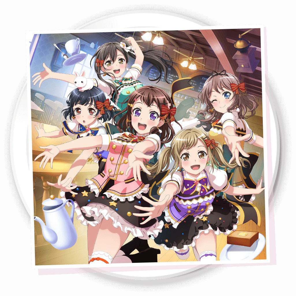 Bandori Party Ar Twitter The Bang Dream Gbp X Gochiusa Poppin Party Will Be Covering Daydream Cafe And Will Get A Set Of Costumes For The Collab As Well Hhw