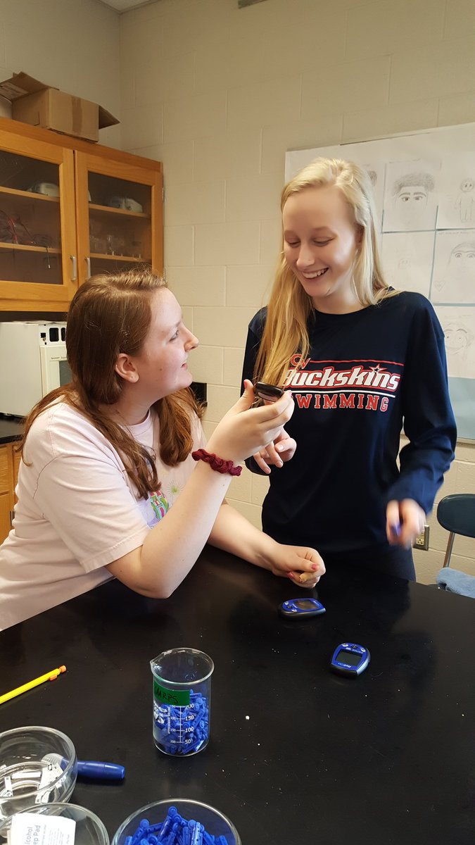tsflick's tweet photo. @CVSciTech Future doctors, nurses, physical therapists and more. AP bio completes their blood glucose lab. Protein beats sugar everytime. Eat more eggs and fewer Pop-tarts. https://t.co/5Vf5oG8Eqn