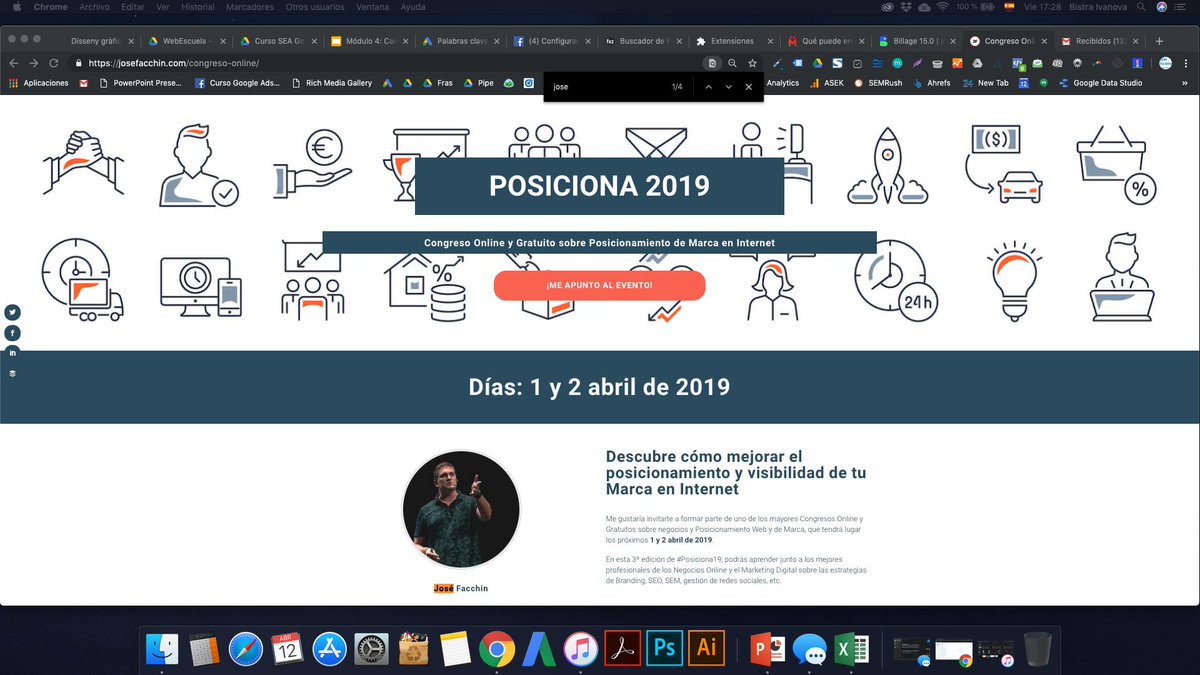 bivanova's tweet photo. Para los que os perdisteis el #Posiciona2019 de @facchinjose os dejo el enlace del congreso, con grandes ponentes como @DuroLimia @SoyRost @Marc__Cruells @kicoes @ElenaLaLaSM @miguelfloro entre muchos más! 2 días de congreso sobre digital, ¡a disfrutar!
https://t.co/V9SDV93loN https://t.co/B5dzVPWZ1o