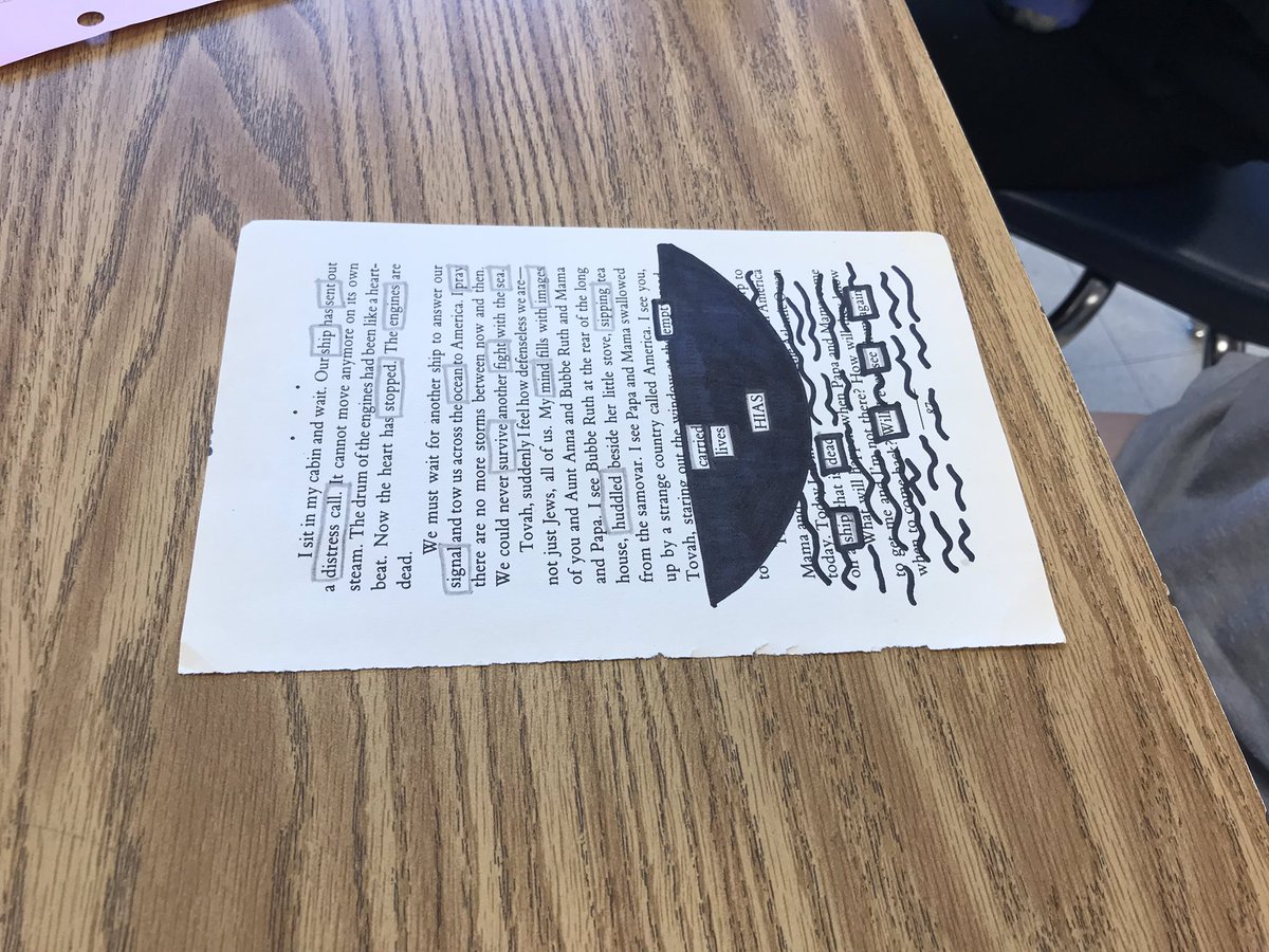 MsHanReads's tweet photo. I am loving the all the blackout poetry happening! ❤️#WMSwrites #WMSreads @WMS_WolfPack @WMS_ELA @BoykinBryan @APS_ELA @austinkleon https://t.co/BZuQVtrQKB