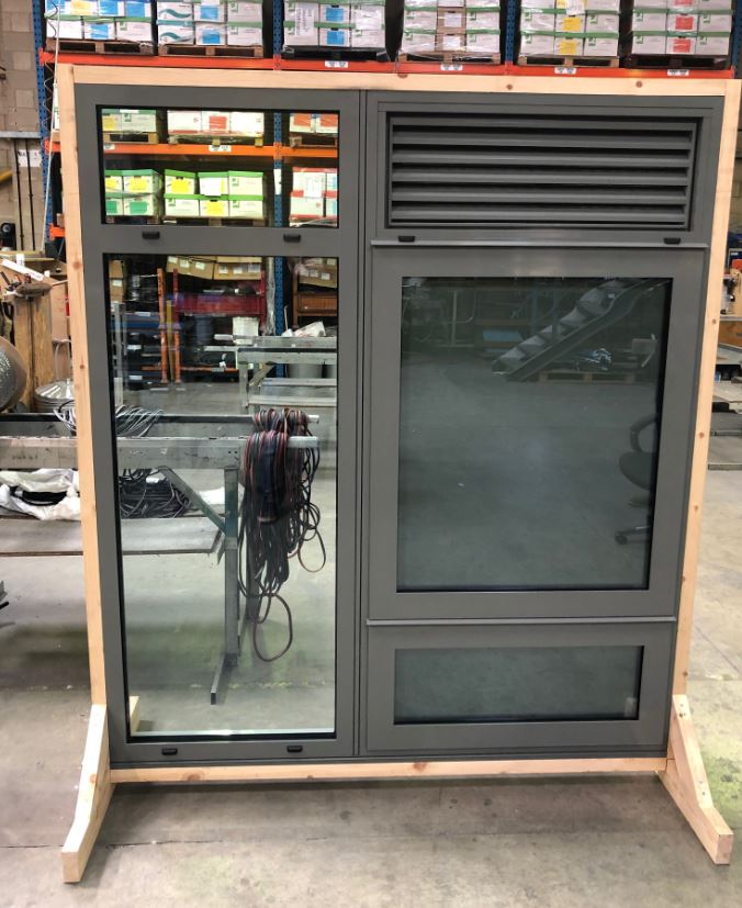 A mini mock up window all ready to deliver to site for approval on our upcoming project Green School for Boys with <a href="/WillmottDixon/">Willmott Dixon</a> utilising <a href="/MetalTechAlumin/">Metal Technology</a> windows and a double sided opaque Vanceva glass provided by <a href="/PRESSGLASS/">PRESS GLASS</a> . Cannot wait to see these windows go up on site!