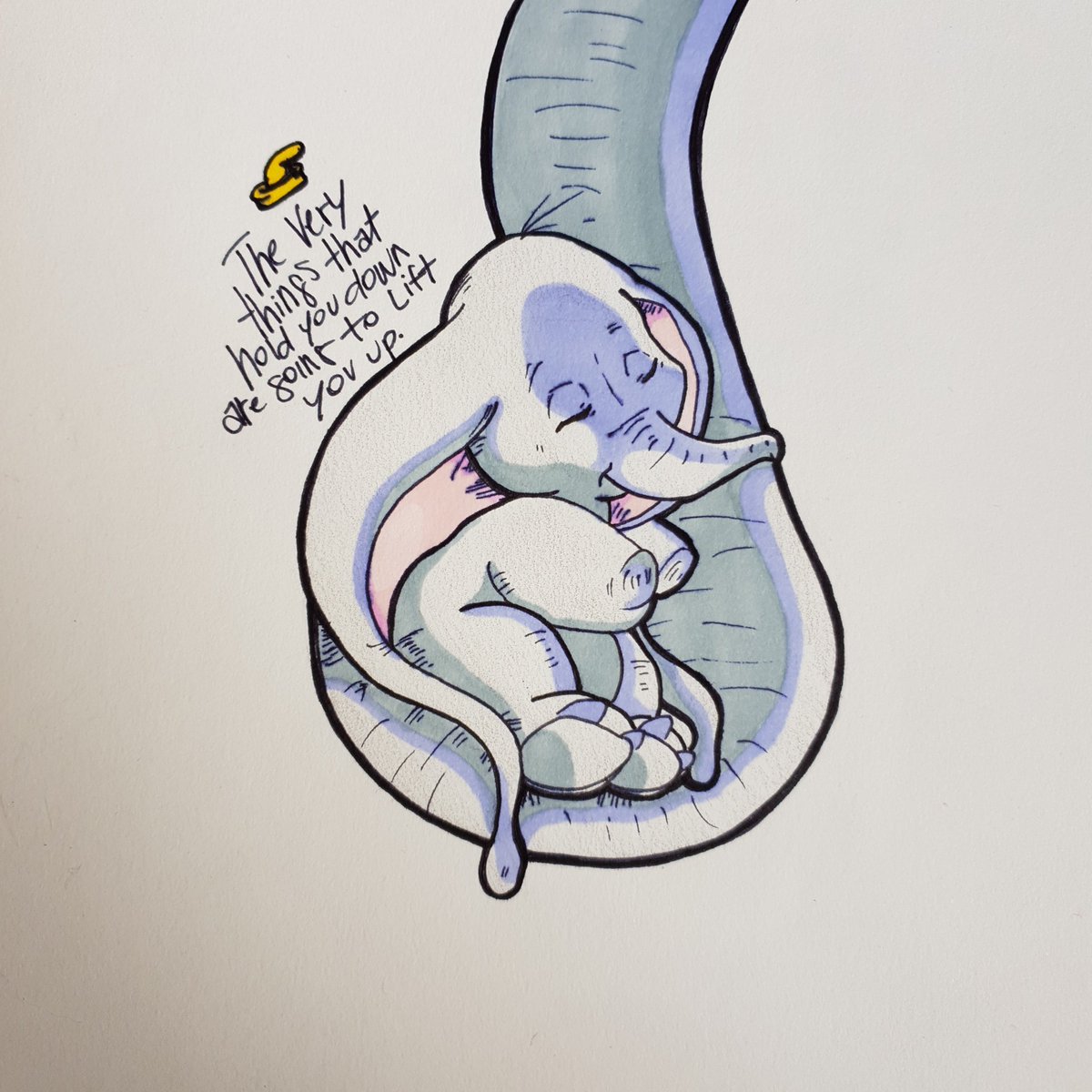 KarinMaaaka's tweet photo. Un bel disegno della #Disney per voi e per #ytdreamy #yumetwins 
#dumbo #draw #dumbomovie https://t.co/ohnNgPj0K8
