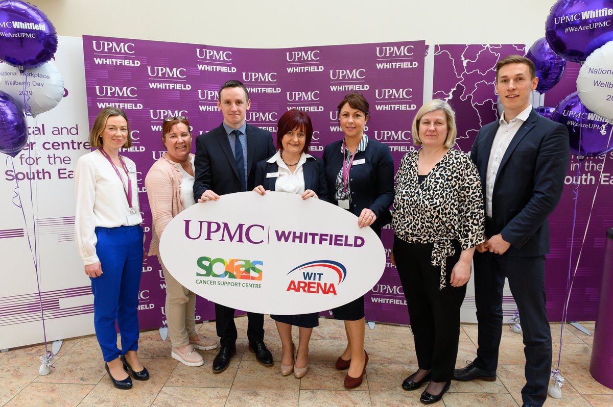 UPMCinIreland's tweet image. To mark #WorkWell19 we were delighted to welcome Tracy McDaid, manager of @SolasCentre and John Windle of @ArenaWIT as we launched our Health and Wellbeing for Life programme for staff! @WellbeingDayIRL