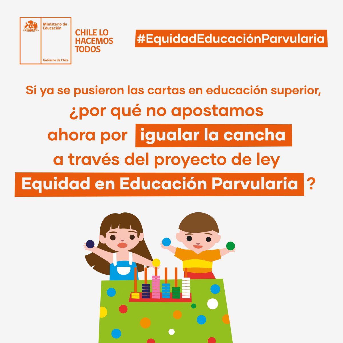SubEducParv's tweet photo. Es en la Educación inicial donde realmente podemos corregir carencias sociales de origen, nivelar la cancha y hacer un verdadero aporte a una sociedad más justa. #EquidadEducaciónParvularia está enfocado en mejorar la calidad y el gasto público de los jardines infantiles.👧🏽👶🏾👏🏼 https://t.co/XTF5FpoIGt