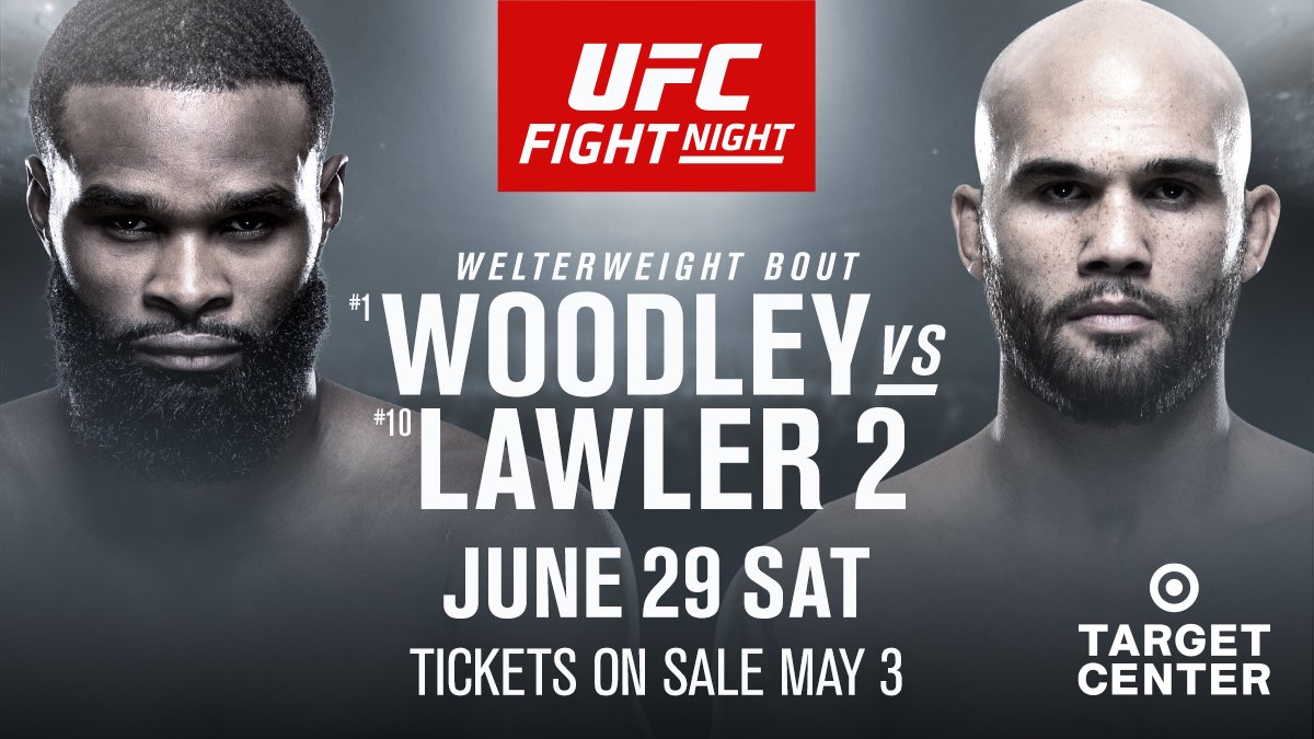 ufc's tweet photo. What better place to announce the rematch!?

@TWooodley &amp; @Ruthless_RL run back their ATL matchup at #UFCMinneapolis https://t.co/Upxr60KAH0