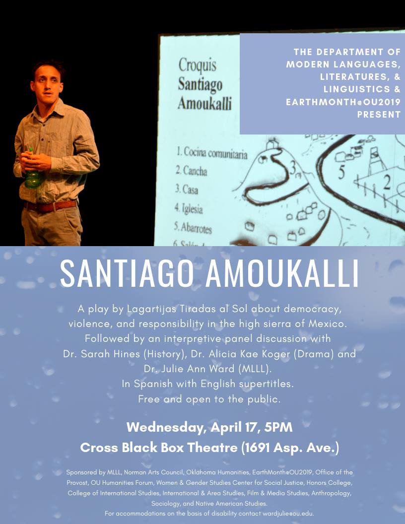 OU_MLLL's tweet image. Two plays to be performed in Spanish by Mexican group Lagartijas Tiradas al Sol at the Cross Black Box Theater next Wednesday and Friday at 5 PM. Free and open to the public!