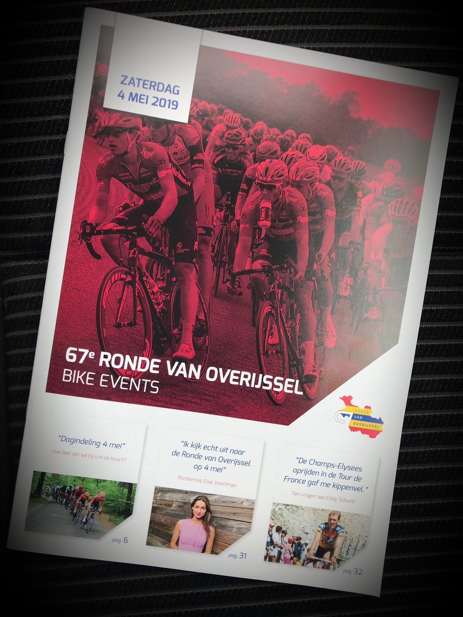 RvOverijssel's tweet photo. Whoohoo! De technische gids van Ronde van Overijssel is af! Met dit boekwerk op schoot weet je bijna alles over de koers op 4 mei. Ook 1tje krijgen? Kom dan naar het wielercafé op 16 april 😎 https://t.co/hASDOj7y3p
