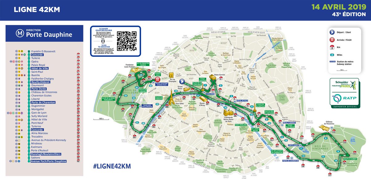 Belle initiative de la #RATP  pour vivre l'expérience du Marathon côté tribune sans s'essouffler ! #ParisMarathon  #QML #Ligne42km