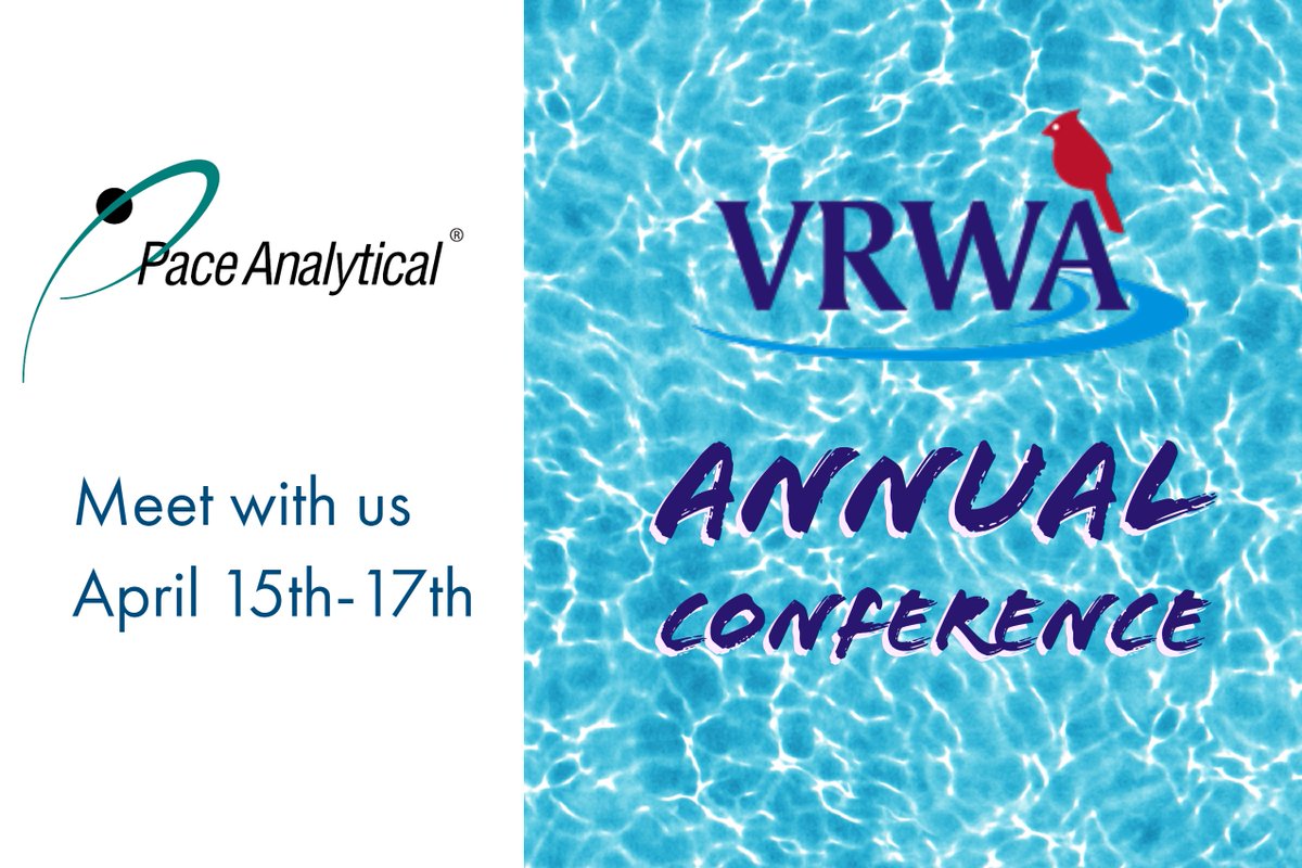 PaceLabs's tweet photo. Our team will be ready to speak with you at this year's VRWA Annual Conference April 15th-17th. Stop by our booth to chat! More information on the conference can be found at https://t.co/Kxazi6FFkg.
#vrwa #cleanwater https://t.co/FjdIE42ZkK