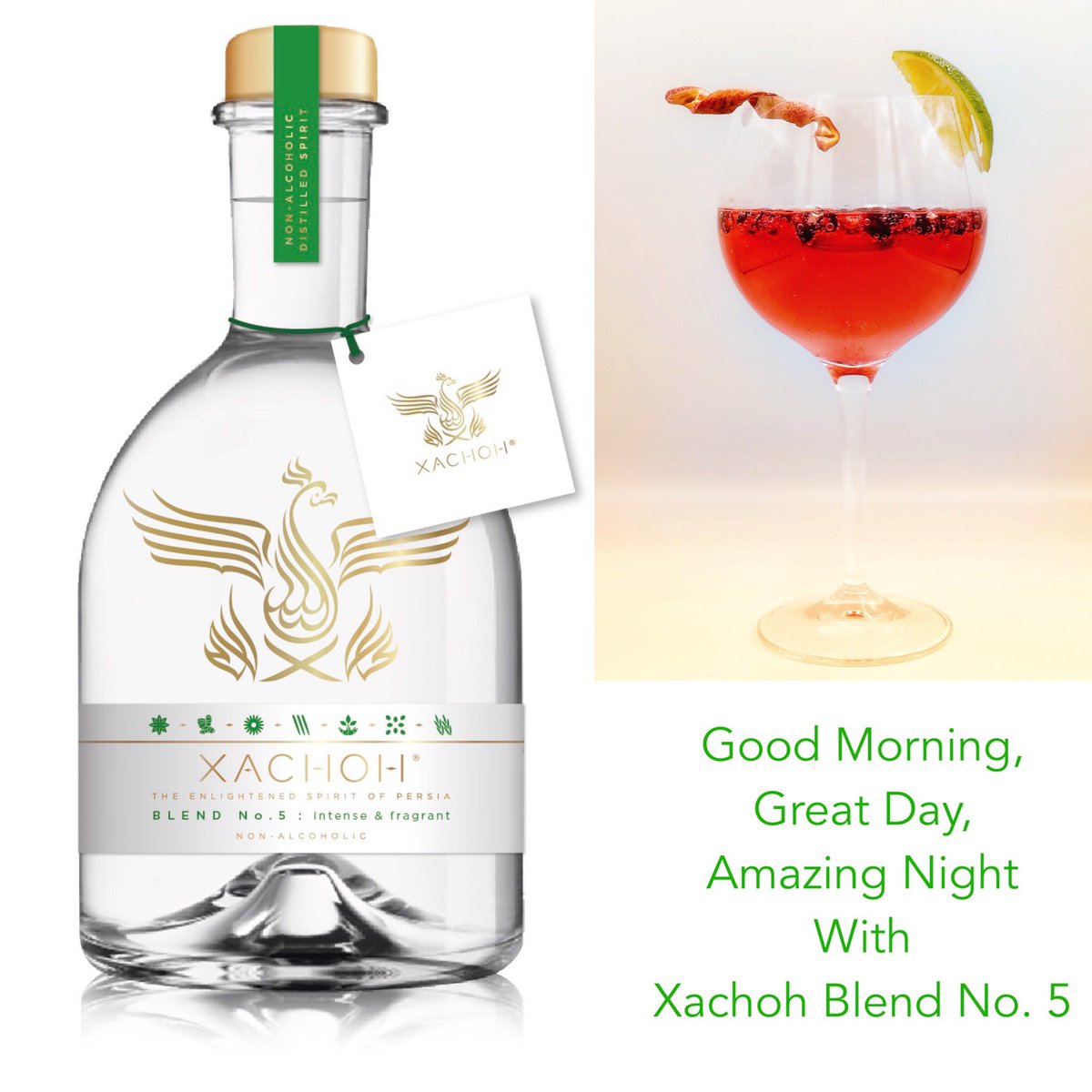 XachohDrinks's tweet photo. Xachoh Blend No. 5 with #tonicwater and #pomegranatejuice garnished with #pomegranate peel & #sliceoflime. #easyrecipes for #soberspring2019 to make you #feelgood when having an #alcoholfree #healthy #nonalcoholicspirit free from #sugar #sweeteners #extracts #calories #gluten https://t.co/isbK7xPc4m