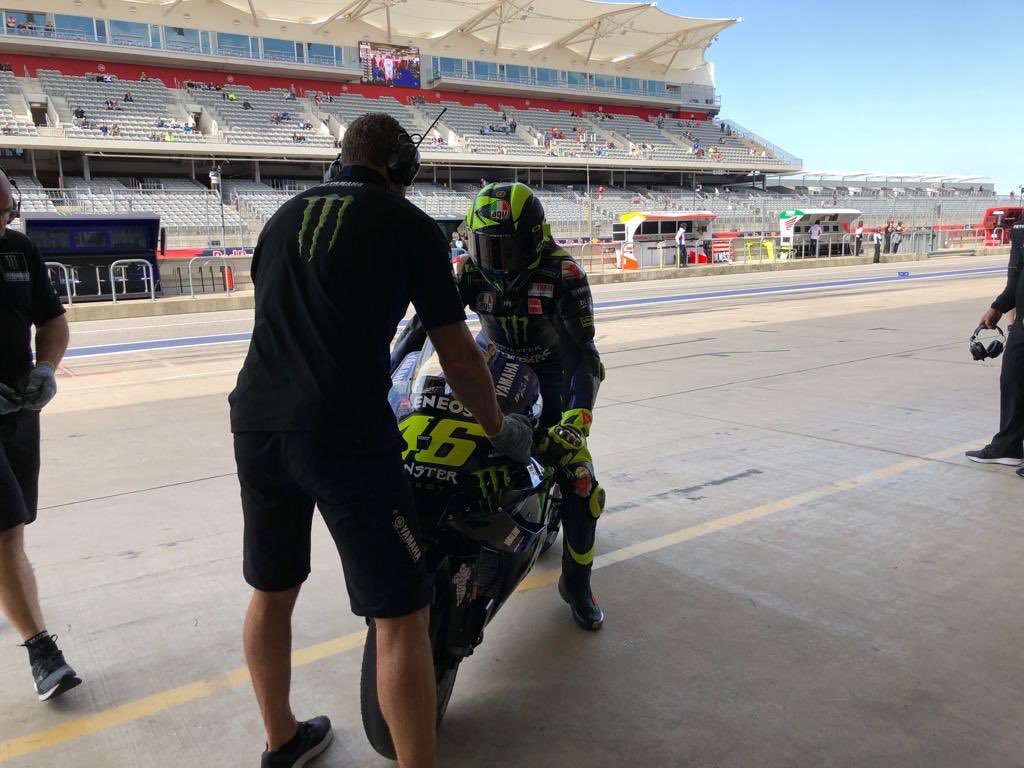 YamahaMotoGP's tweet photo. When @ValeYellow46 and @mvkoficial12 returned to the box after FP1, they headed straight into the post-session meetings.

#MonsterYamaha | #MotoGP | #AmericasGP | #MonsterEnergy | #VR46 | #MV12 https://t.co/LYdPNj5UDP