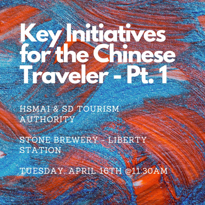 HSMAI_SD's tweet photo. Don't forget to register for our series of Chinese Traveler events!  

Part 1 of the series is coming up THIS TUESDAY, April 16th from 11:30a-1:30p at Stone Brewery in Liberty Station!

To register, click this link: https://t.co/WGI7F1ywj3 https://t.co/EGImAVMKsf