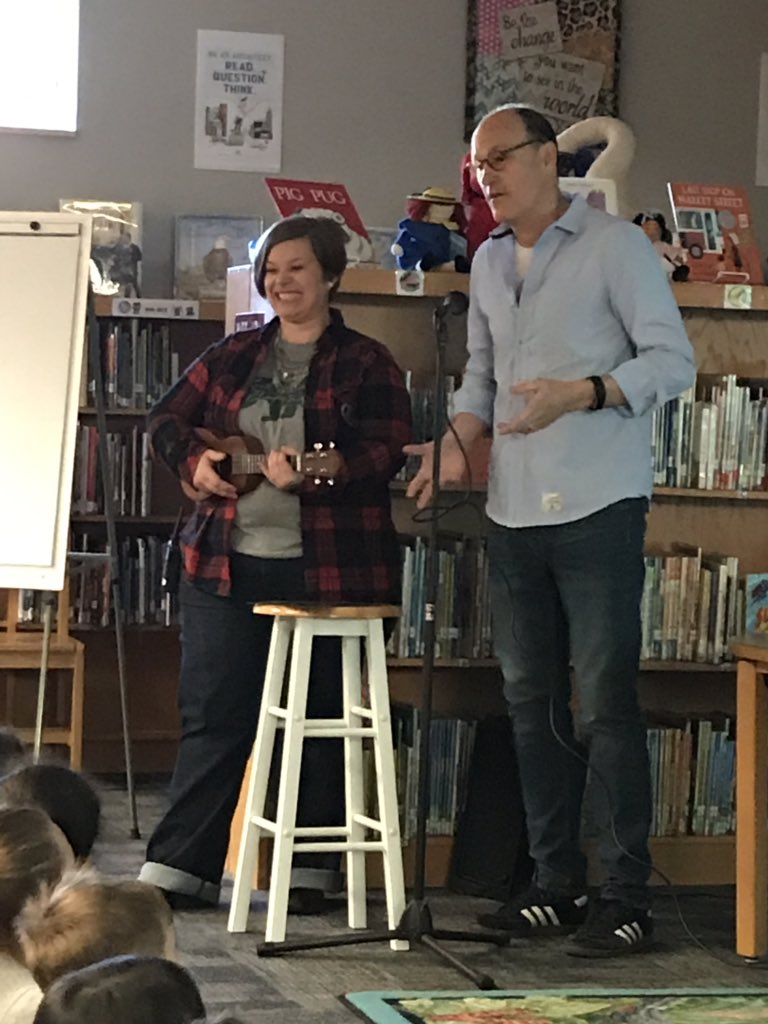 Happy Friday! This morning <a href="/lorenlong/">Loren Long</a> visited our school and we listened to him sing and talk about his books! He even drew us a picture of the frog on the log! #excitedreaders