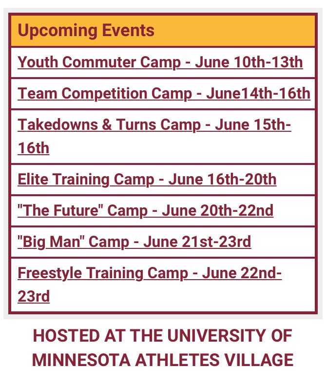 SantaHatWinner's tweet image. 🚨Come train at U of MN Wrestling Camps this Summer! 🚨

⬇️Link Below! 

…iversityofminnesotawrestlingcamps.com