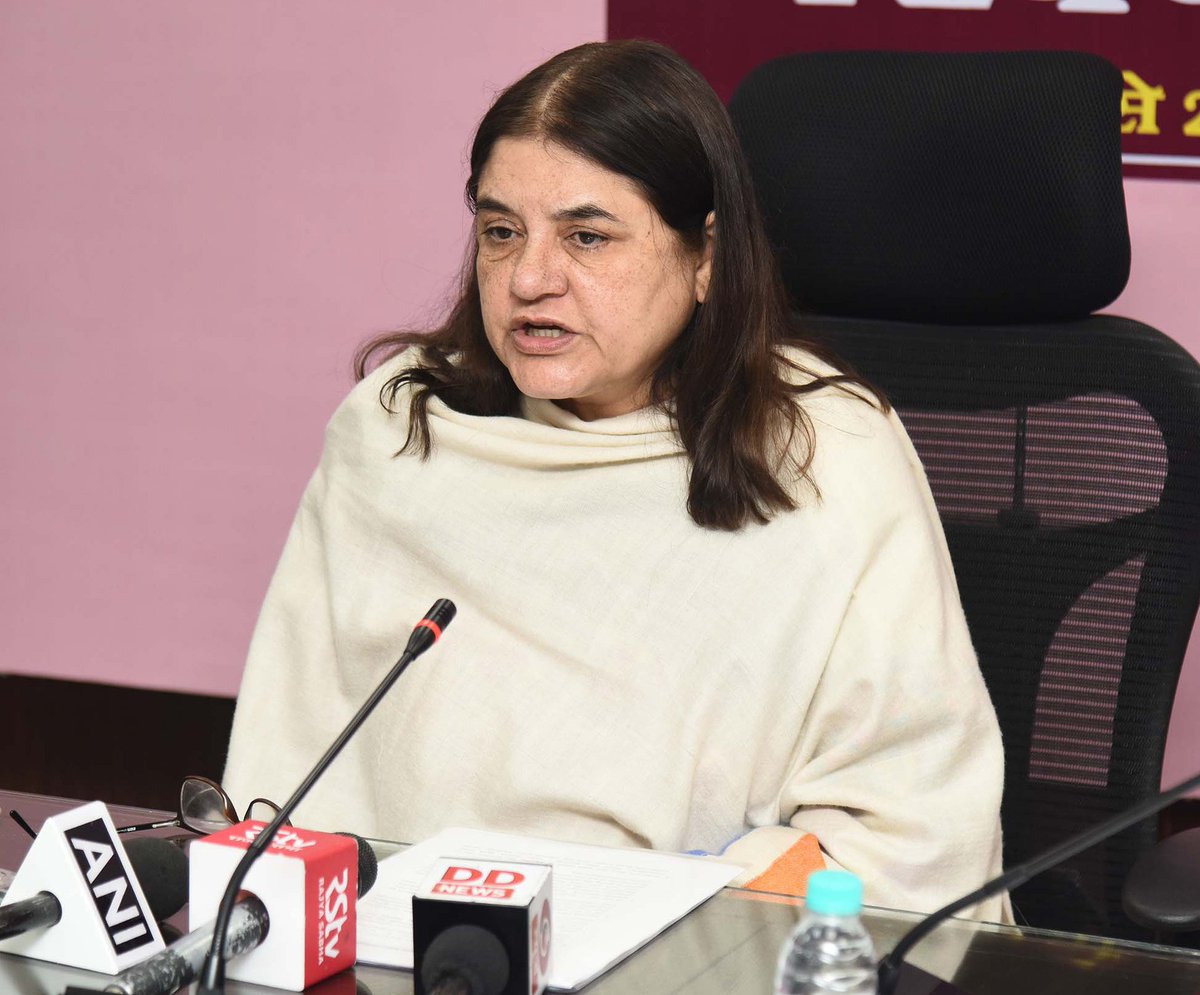 ians_india's tweet photo. Union Minister #ManekaGandhi was on Apr 12 issued a show-cause notice after she kicked off a major controversy when she told the #Muslims in #Sultanpur in #UttarPradesh to #vote for her if they wanted her to get their work done after she wins from the #constituency.

Photo: IANS https://t.co/SRTjbthEVh