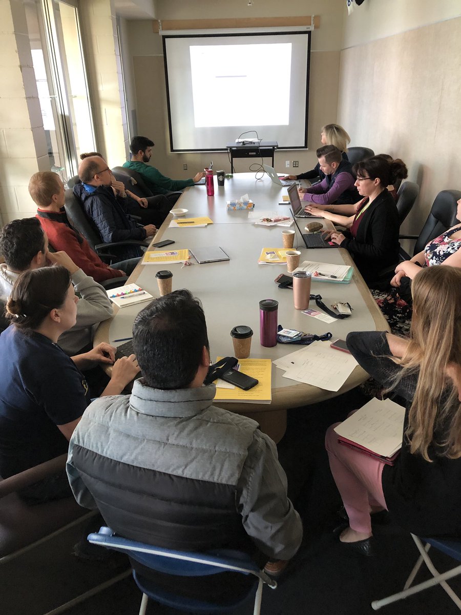 GaribaldiRebels's tweet photo. Rich collab morning - prepping for literacy week (April 15-18) and conversation with @VicciHalabi about Grade 11 and 12 redesigned curriculum #rebelsteachersrock https://t.co/XzN9vRXQbt