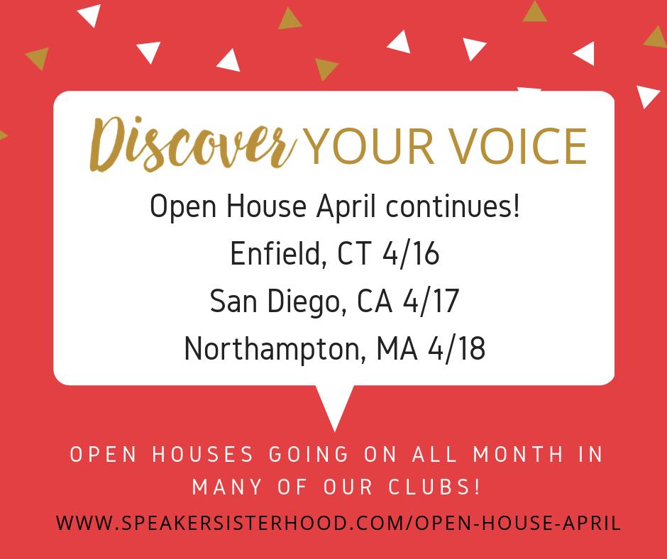 Ready to check us out? RSVP for one of our open houses here: buff.ly/2upb5Ap #publicspeaking #enfieldct #sandiego #northamptonma