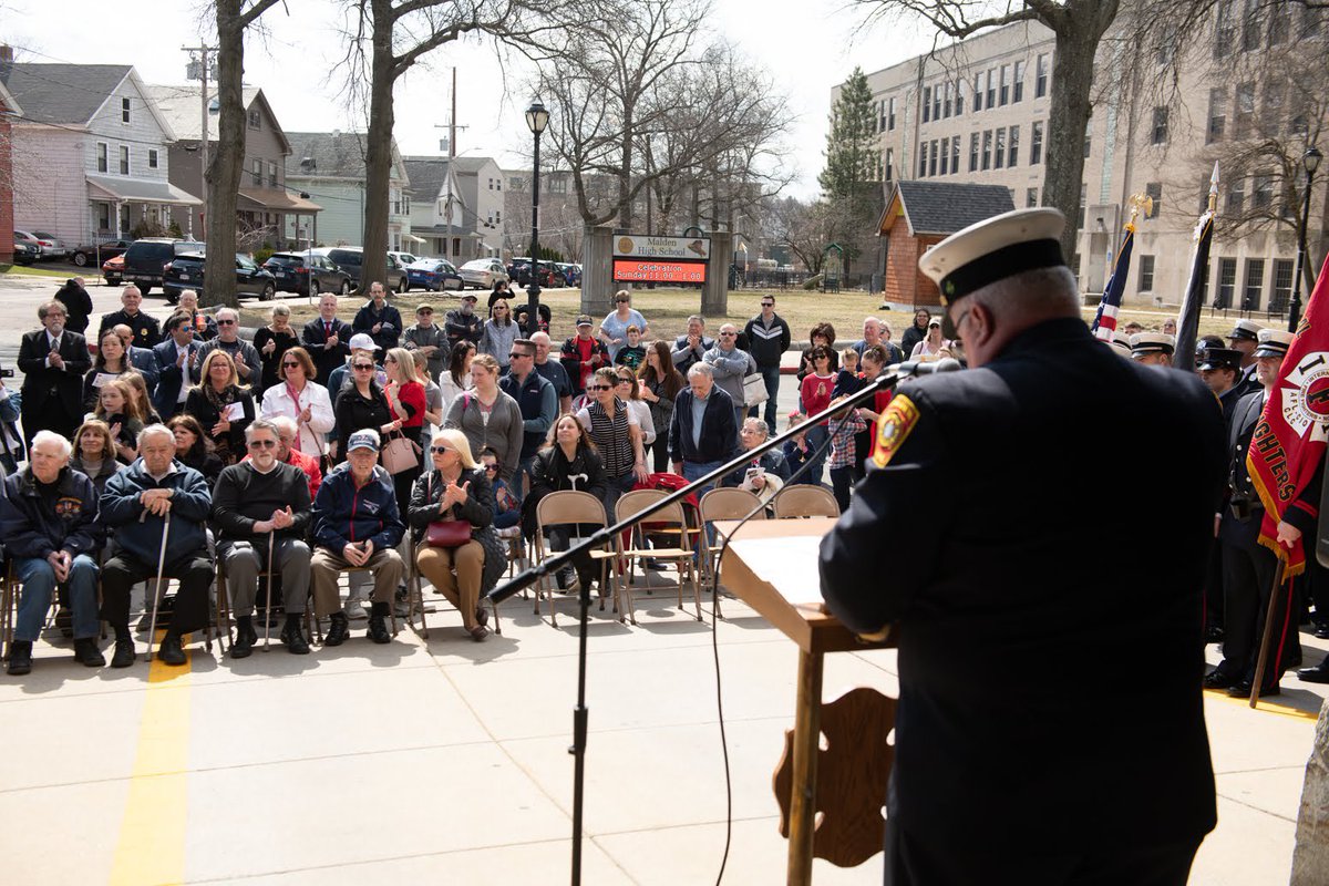 Big turnout today for the Malden Fire Department’s celebration of the 100th Anniversary of the opening of Central Fire Station!