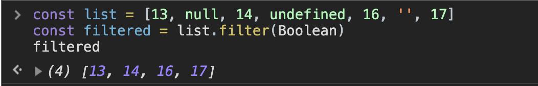 ThomasBurleson's tweet image. I never realized the power of Array.filter(Boolean) to filter null, undefined, and empty strings. #ftw
> Based on earlier tweet-tip