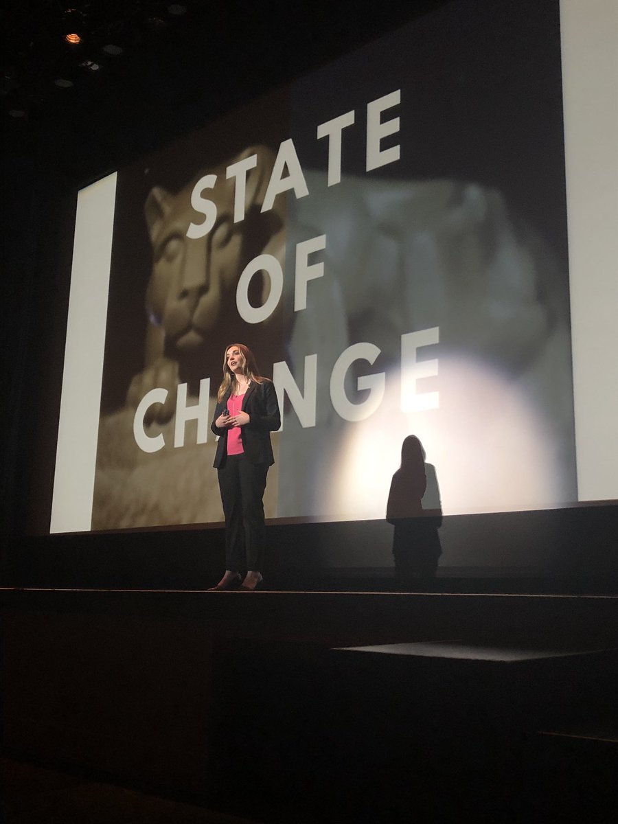 PSUStateOfState's tweet photo. Up next we have Marissa Works! She is the President of the Performing Arts Council and emphasizes the important role the arts have and how they drive social change. 
#StateofChange https://t.co/TsuaOfL9zw