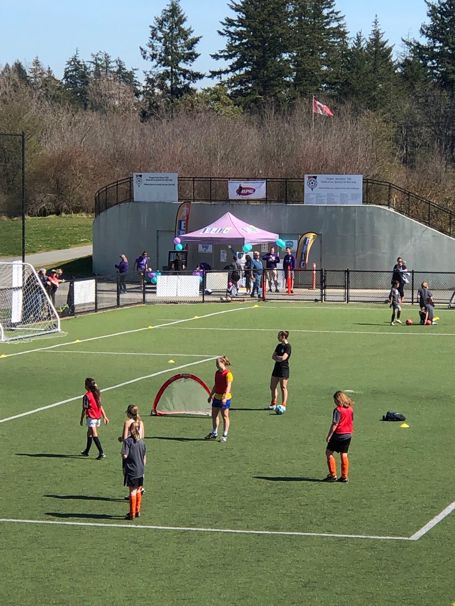 VanIslandFC's tweet photo. We’re at Prospect Lake’s female soccer day - sporting some new gear! Enjoying the sun and watching some great talent! #wpsl #bin4 https://t.co/0RWXbfeNeF