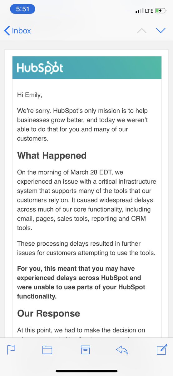 emgraceg's tweet photo. In the email they had clear sections explaining everything including their next actions. I think this was a great way to handle a crisis and it definitely seemed like they had a crisis plan in place that they utilized. #TTUDigitalPR https://t.co/9hy6Na04eS