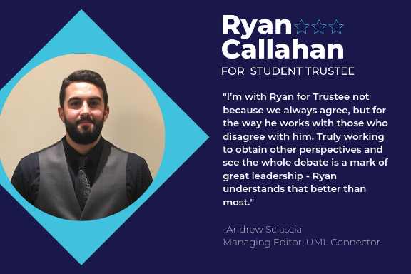 RyanCforTrustee's tweet photo. Excited to have the endorsements of Raphael Alves, Mary Joens (VP of @MockTrialUML), @AndrewJSciascia, and former UMass Lowell Student Trustee @GeoffPhilroy!! #RyanforTrustee https://t.co/3Uiwy9dLvT