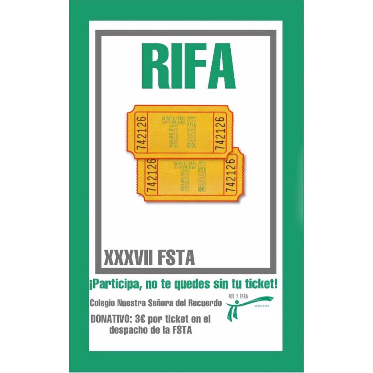 FSTA1982's tweet photo. No dudéis en comprar papeletas para la rifa de este año! Hay premios que no os podéis ni imaginar! Disponibles en el despacho de la fiesta!
#PorYParaTi #XXXVIIFSTA https://t.co/HEojmPTrMM