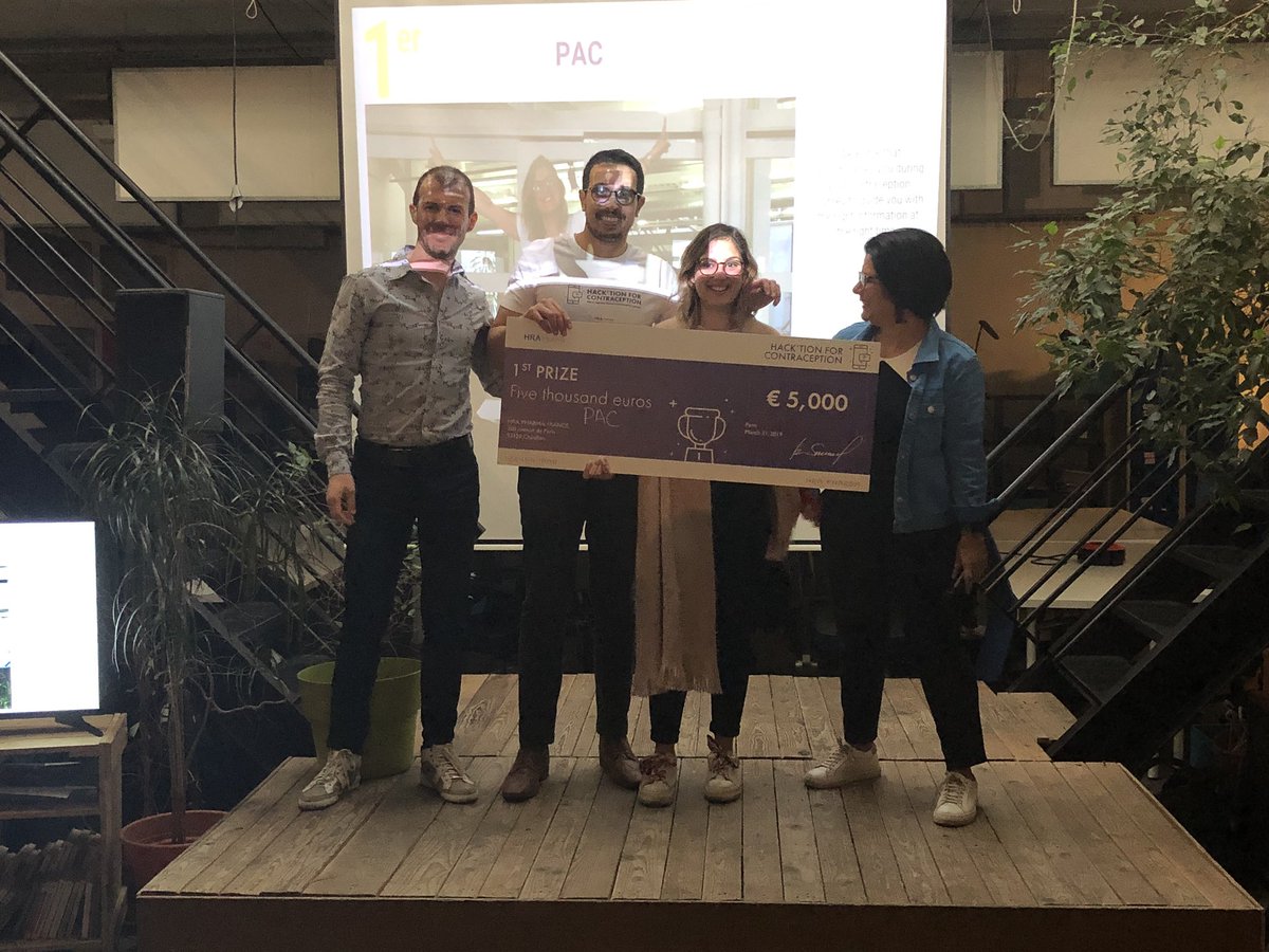 BeMyAppFR's tweet image. 🥇goes to #PAC! Congratulations 🎉🎊🍾 #HackContraception has a winner! 🥇💪🏆 Thank you so much everyone!