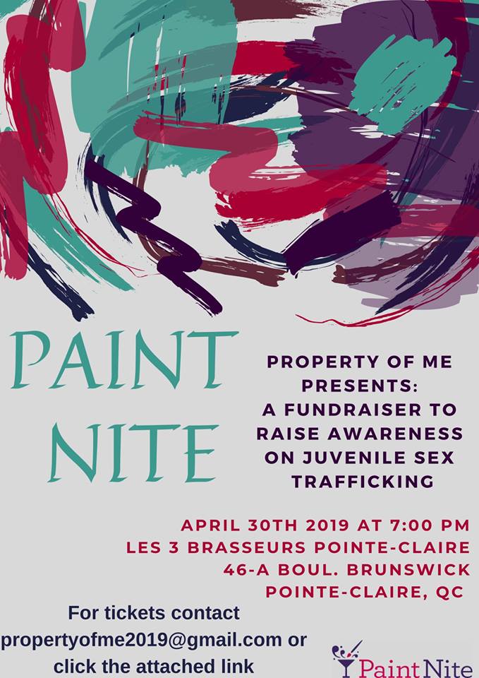 MePropertyof's tweet image. Hi everyone! Check out our event happening on April 30th in Pointe Claire! All proceeds raised will help fundraise our campaign and continue to provide information on the prevalent issue of Juvenile Sex Trafficking! 

yaymaker.com/events/barn-do…