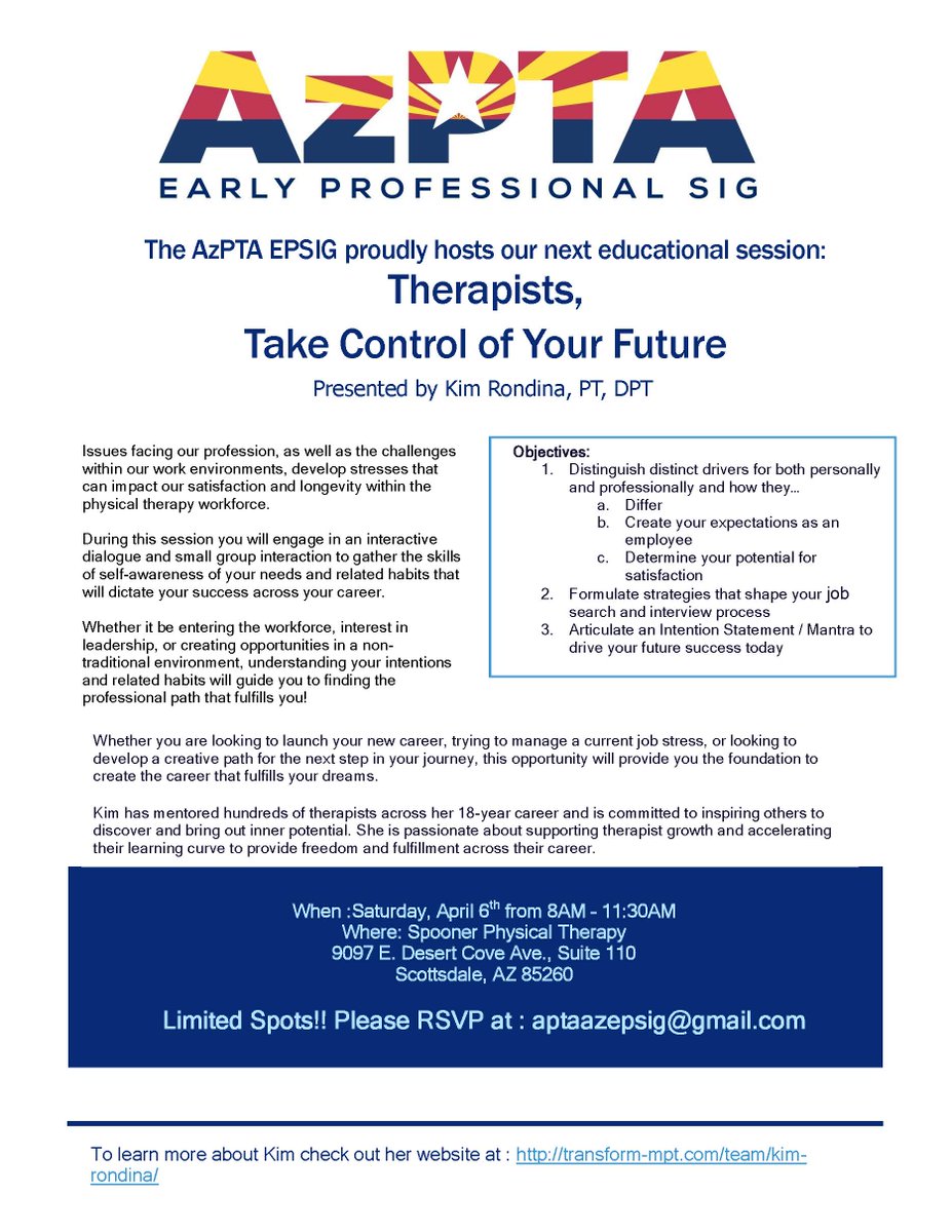 Arizona APTA EP SIG tweet media