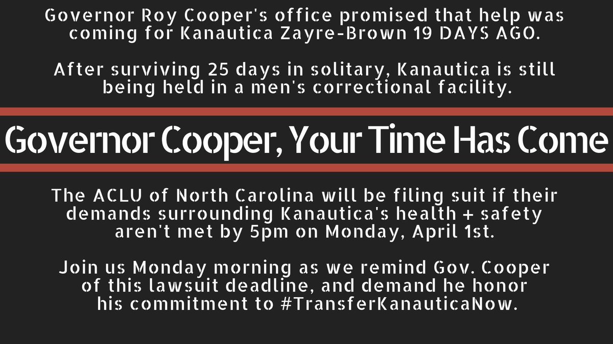 Join folks on Monday at the Governor's Office to remind Cooper of this deadline, and give him one last chance to honor his commitment to Kanautica before this legal battle ensues.
Where:
1 E Edenton St, Raleigh, NC 27601