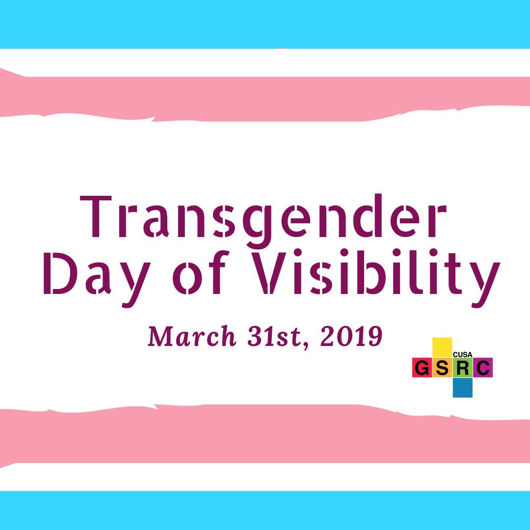cusagsrc's tweet image. Transgender is an umbrella term for folks that don’t  identify with a gender that they were assigned with at birth. 
•
Happy #transgenderdayofvisibility ! 💙
•
[image description] blue, pink and white stripes