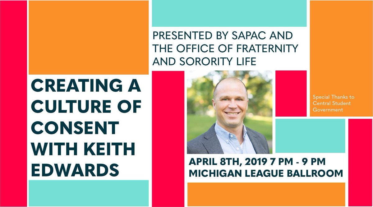 MIHeForShe's tweet photo. PRISM, a collaboration between Greek life and SAPAC is hosting an event where Dr. Keith Edwards will be speaking about creating a culture of consent at U of M, make sure to check it out next Monday at 7PM! https://t.co/8BQ6UO2U03