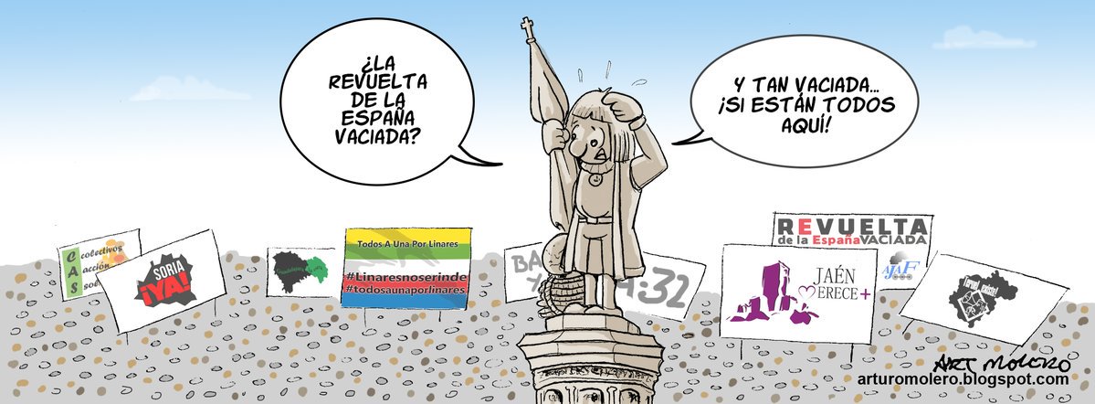 Hoy se ha visto como en la #EspañaVaciada hay gente luchadora,   trabajadora, comprometida y con #orgullorural, gentes valientes que  están luchando por tener oportunidades de desarrollo e igualdad para  poder frenar la #despoblación, para ello hace falta un Plan de Estado YA