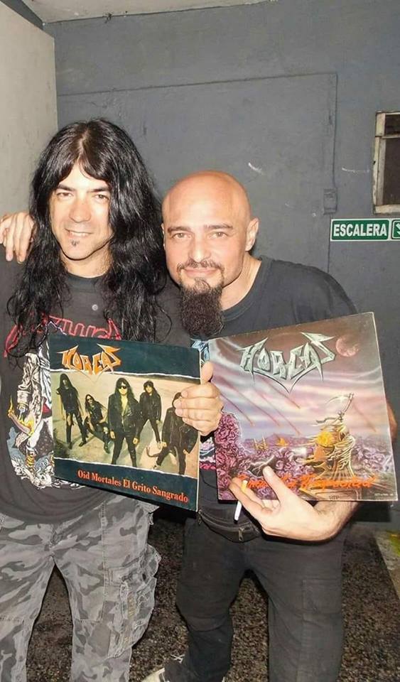 SpaceHeavy's tweet photo. Hoy Cumplen años estas dos bestias del metal!! Gabriel "Ganzo" Gonzales, el primer baterista en la historia de Horcas... y el gran Eddie Walker, quien cubrió el bajo antes de la llegada del Topo Yañez. Formando parte del disco "Reinará la Tempestad (actual Lethal y Tano Romano) https://t.co/WxugnaEHjW