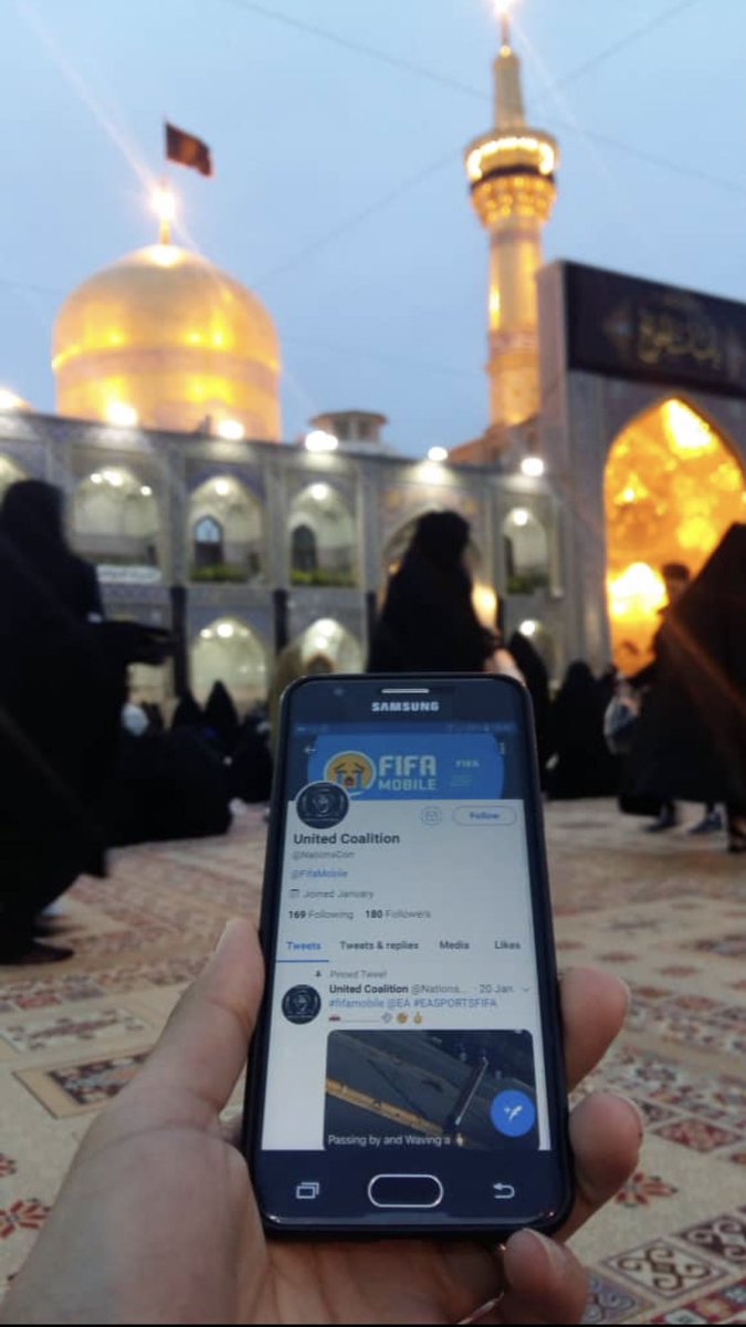 NationsCon's tweet image. #Fifamobile is a game that brings together people from all cultures. UnitedCoalition members are from all over the world and we are blessed to have such amazing gamers. Welcome back 🤝@Alima5677 @ Imam Reza’s shrine The biggest Mosque in the world 🕌
