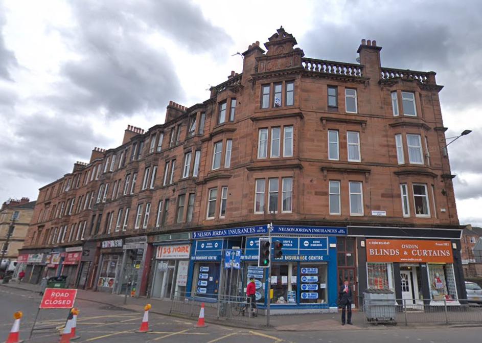 In 1903 he designed a tenement for McTaggart in Allison Street. I can't say exactly where, but my best guess would be this red sandstone block near Pollokshaws Rd. I'm open to suggestions if you have any.