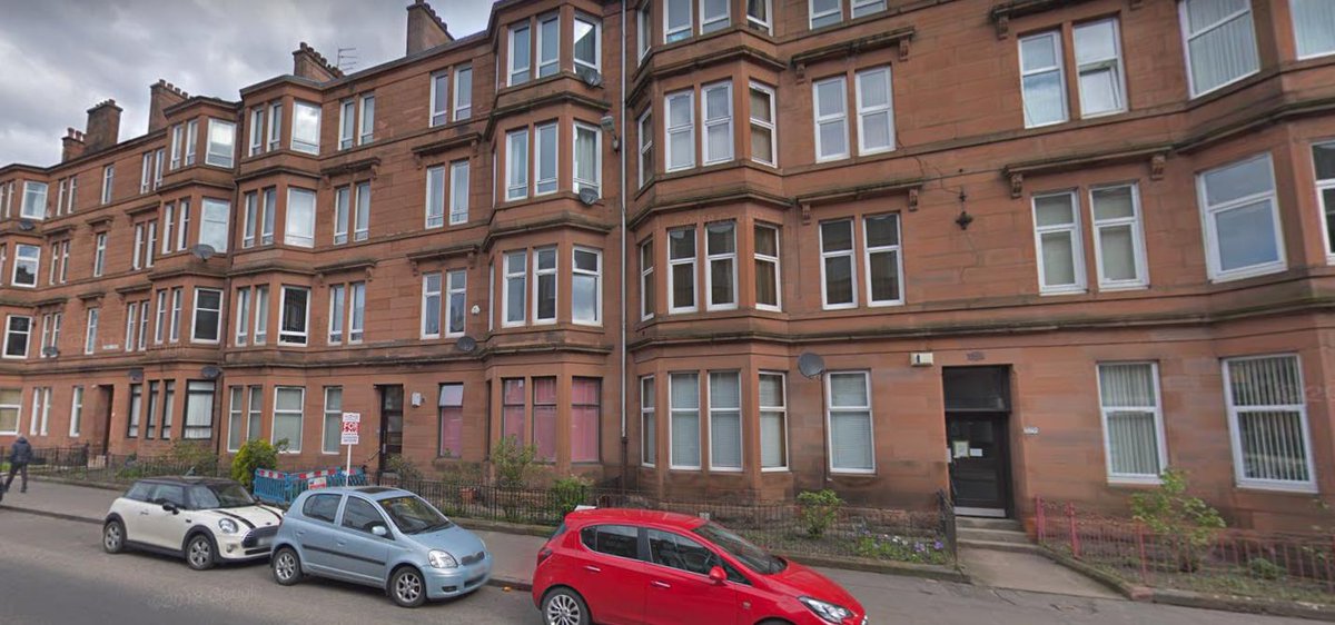 In 1906 he started a tenement in the Alexandra Park area, which was completed 8 years later by his then assistant CJ McNair. This seems a likely candidate with its double bays, but I can't be sure. Chip in if you have any more info.