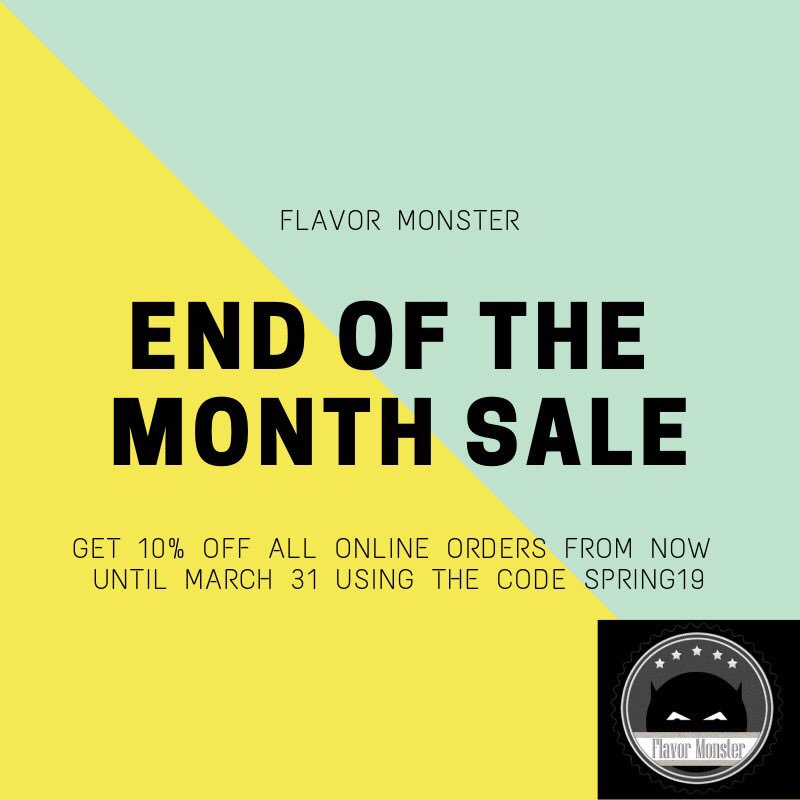 FlavorMonster's tweet photo. LAST DAY! Grab your raffle tickets in store and online, and grab your fav juices online and receive 10% off!! https://t.co/w9HPq0BNA9