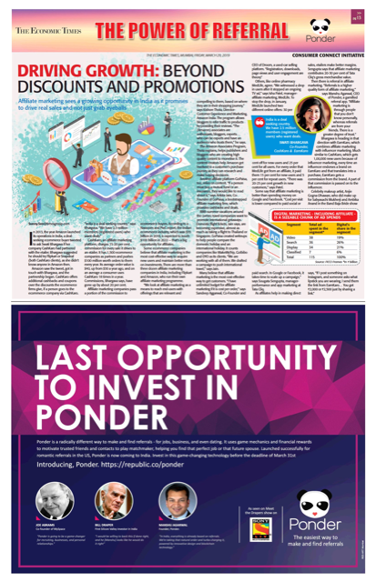 12 hours left in our Republic campaign! Now is the time to join the referrals revolution! republic.co/ponder The <a href="/timesofindia/">The Times Of India</a> agrees! #crowdfunding via <a href="/joinrepublic/">Republic</a>